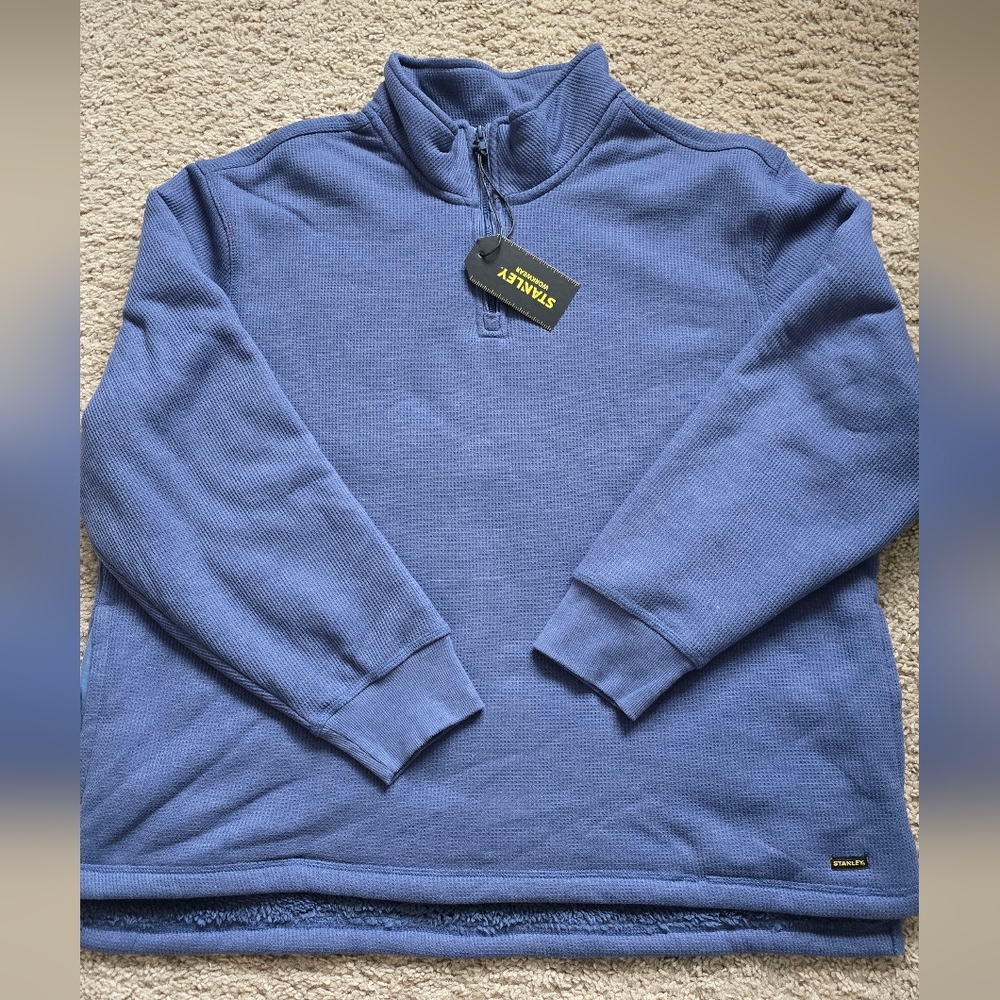 Stanley Men's Quarter Zip-Up Sherpa in Indigo Blue XL